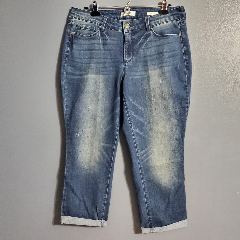 Vintage America Blues Boho Crop Distressed Jean Womens Size 10